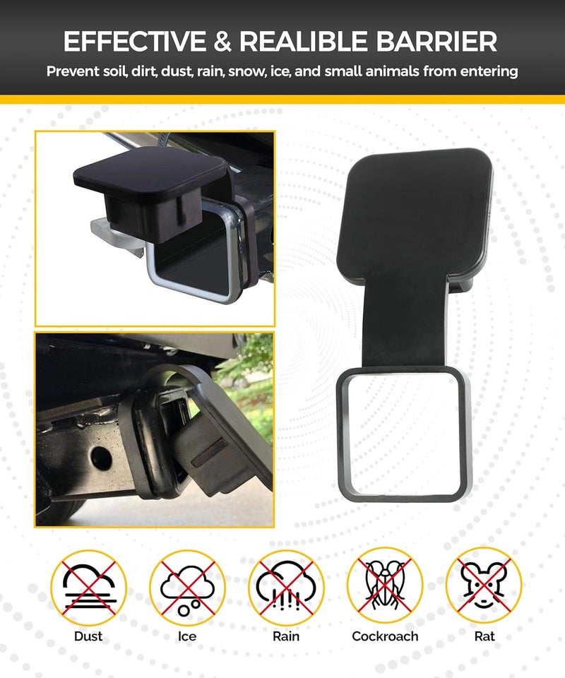 UBOG Hitch Cover,Car Accessories Trailer Hitch Covers,Tow Hitch Covers,2 Inch Receiver Hitch Cover,Rubber Heavy Duty Trailer Hitch Tube Cover Plug,Suitable for Most Cars Trucks ATV (Black with Buckle) - Image 4
